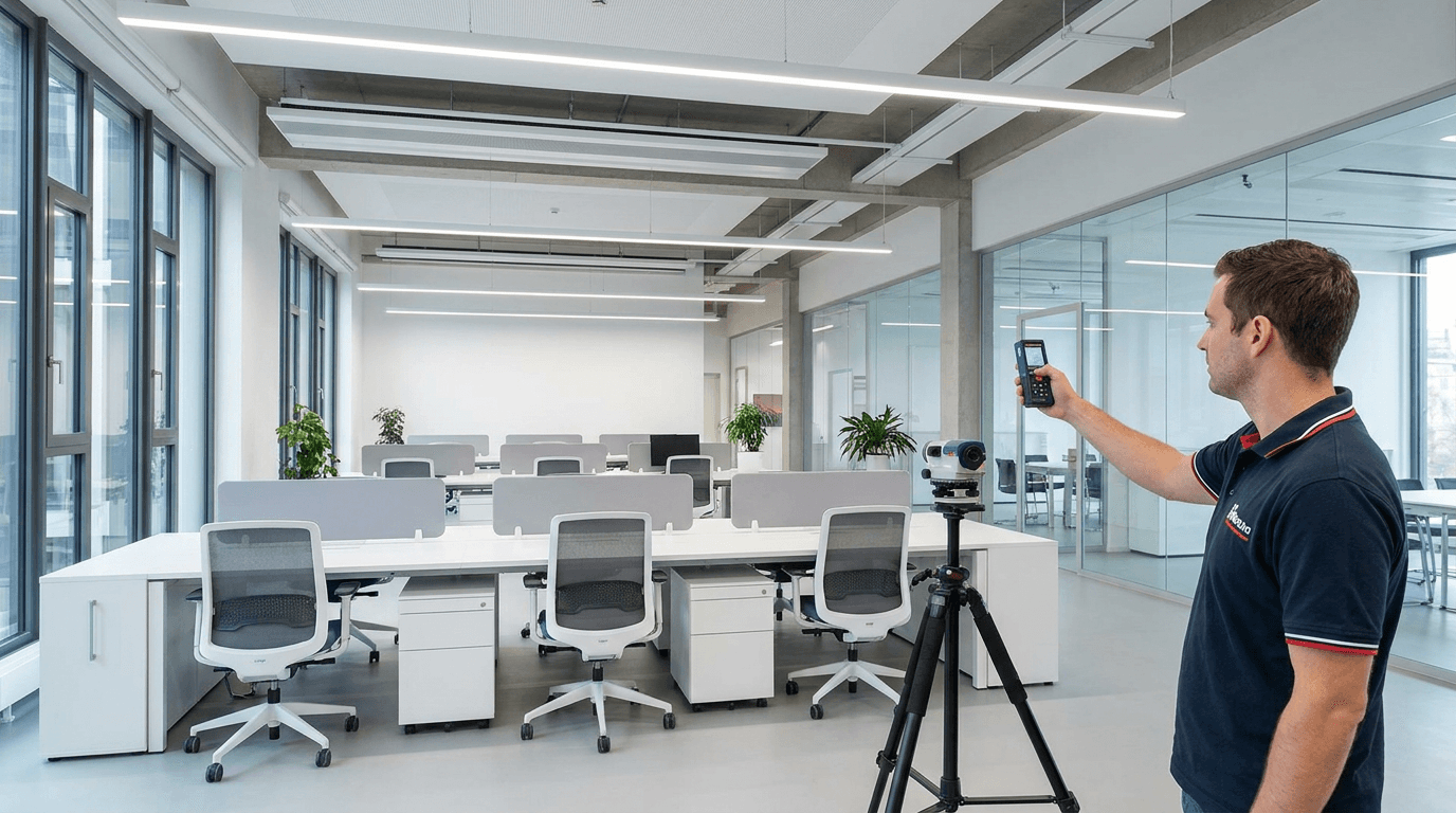 Kontor med mätutrustning